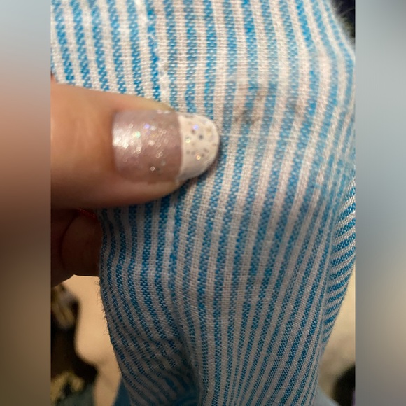 NWT Tahari‎ Swim Cover-Up Blue and White Striped Linen Tassel Detail Size XL - Picture 7 of 8